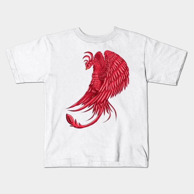 phoenix red Kids T-Shirt by Eikia